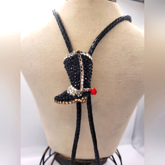 Western Rhinestone Boot Bolo
